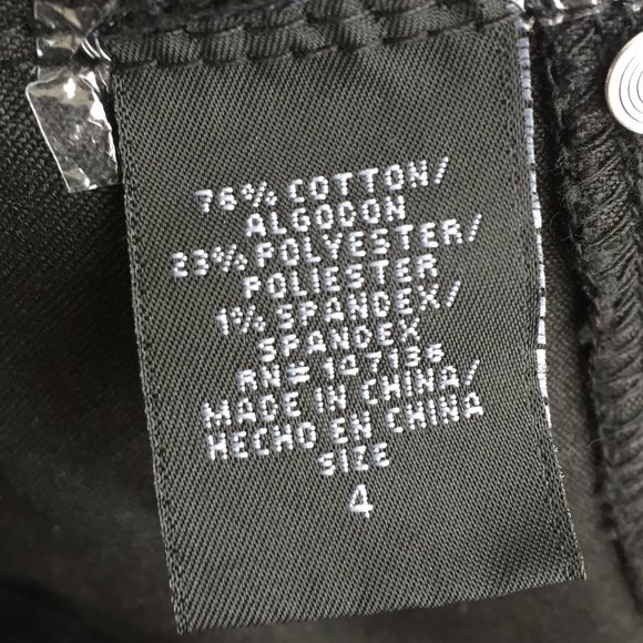 1822 black denim skinny jeans w/zips - size 4 - Picture 6 of 10